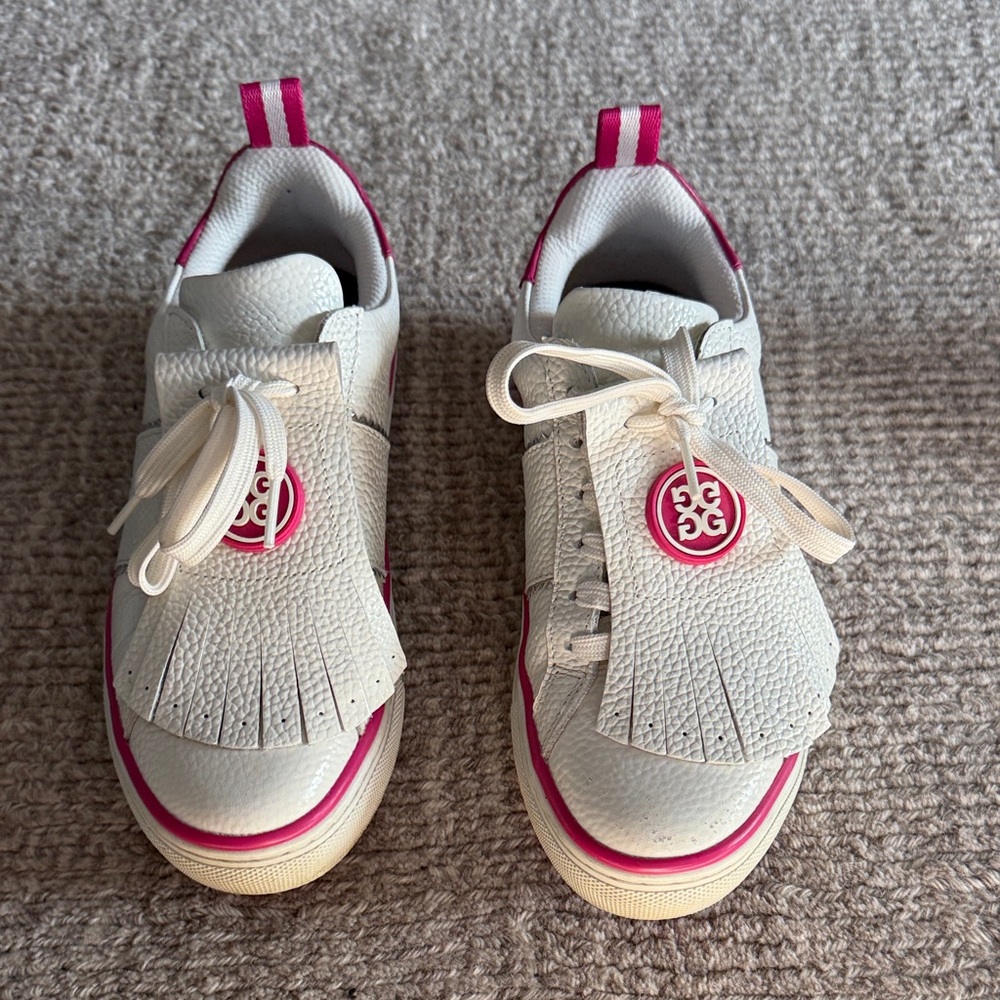 G/FORE White and Pink Kids Sneakers